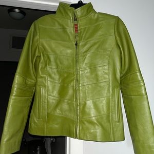 Brand New - Never Worn Green Leather Jacket